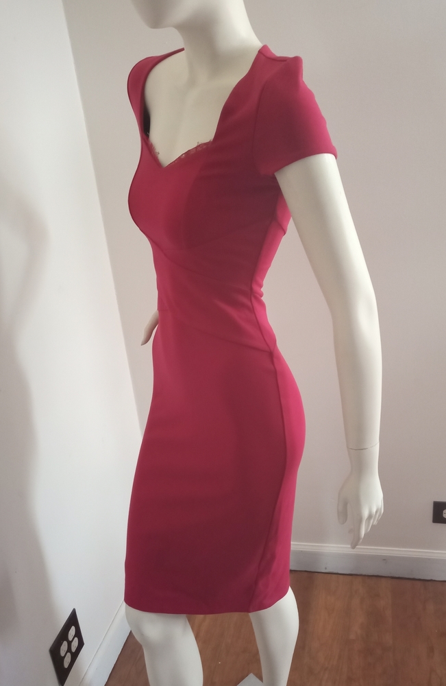 NWT Bebe lace trim ponte dress.